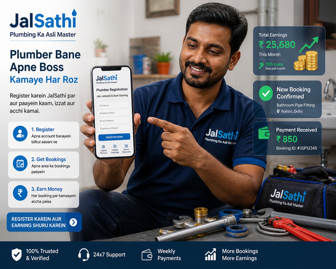 Professional Plumbing Services Banner - Trusted Since 1995